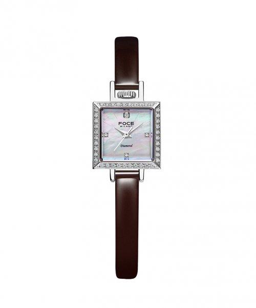[FOCE Lady] FOCE Lady 18mm Women s Diamond Leather Watch FM1912L-WH FREE