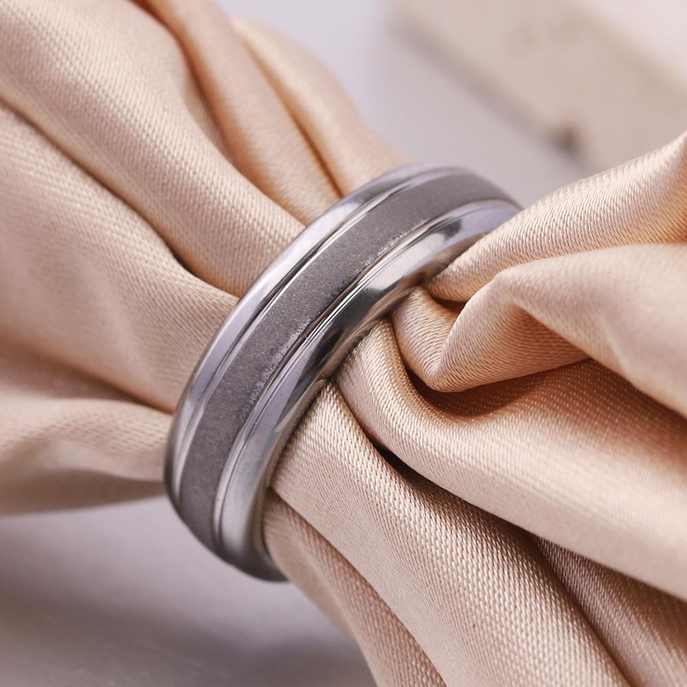 Gold Matte Ring Couple for Men Women Classic Wedding Engagement Band 6mm Special Valentine's Day Gift for Lover