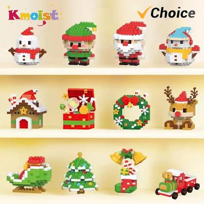 Christmas Building Blocks Santa Claus Reindeer Puzzle Assembling Bricks Xmas Party Table Decoration Children Toys Gifts