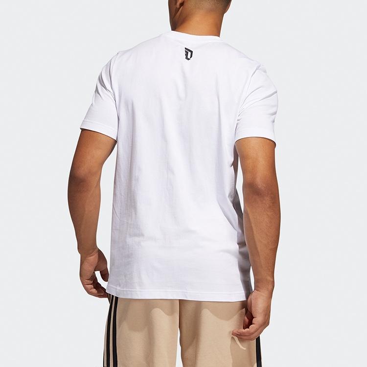 adidas Dame Avatar Pkt Lillard Basketball Sports Pocket Loose Round Neck Short Sleeve White Men's GP3436