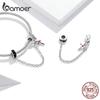 Bamoer 925 Sterling Sølv Vingekors Sølv Silikon Sikkerhetslenke Passer Originale Armbånd