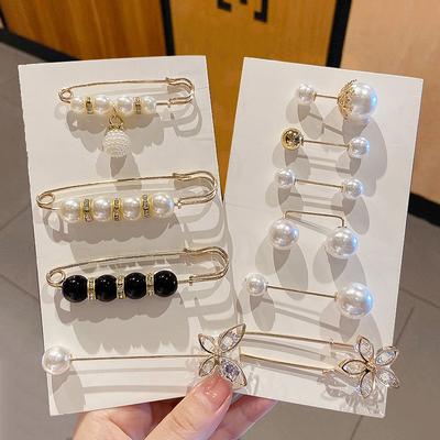 Brooch Set Big Beads Fashion Clothing Brooches For Women Pearl Lapel Pin Sweater Dress Brooch Pins Badge Buckle Diy Accessories