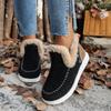 Winter Women Warm Plush Fur Snow Boots Suede Shoes New Ladies Slip On Comfortable Ankle Boots Female Footwear Botas Femininas