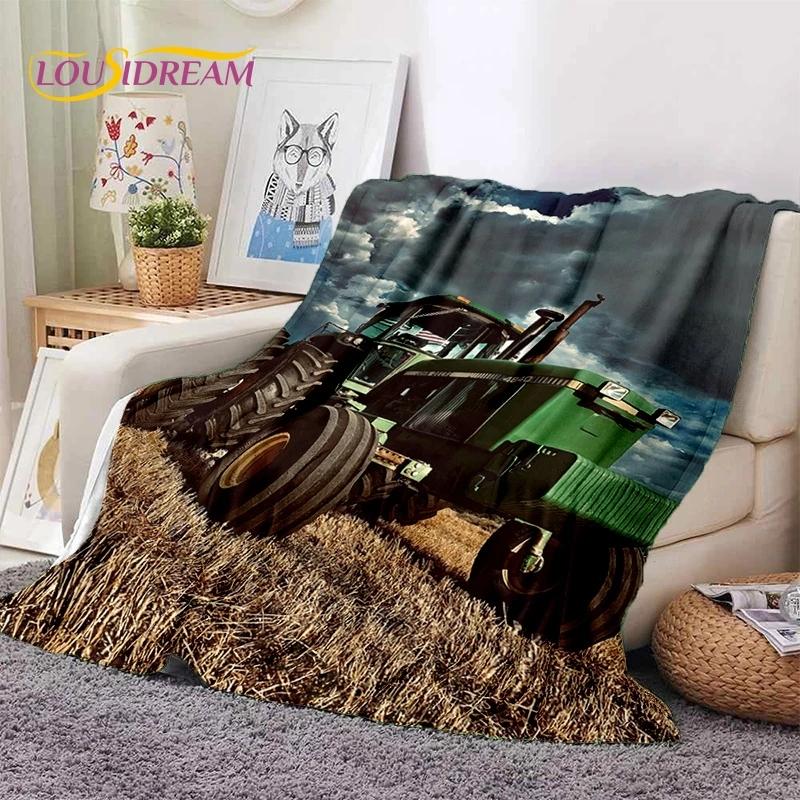 Retro Tractor Car 3D Truck Soft Blankets,Keep Warm Throw Blanket Comfortable Blanket for Picnic Beds Sofa Home Bedroom Kid gifts