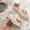 Hollow Flat Bottom Bow Small Leather Shoes Single Shoes Women with Skirt Sandals Women 2025 Summer Fashion Mary Jane Shoes Women