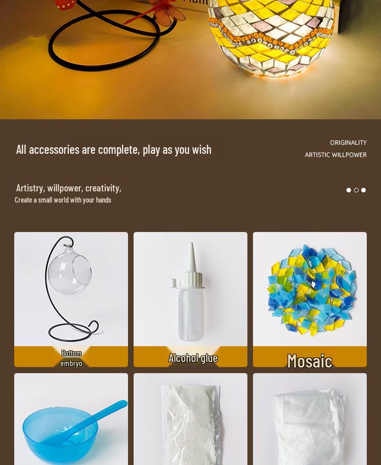 DIY Mosaic Candle Holder Kit: Parent-Child Interactive Decoration & Creative Team-Building Activity