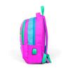 Coral High Kids Schulrucksack 24301 mit drei Fächern und USB-Anschluss, glitzernd und mit Katzenmuster, Rosa/Blau