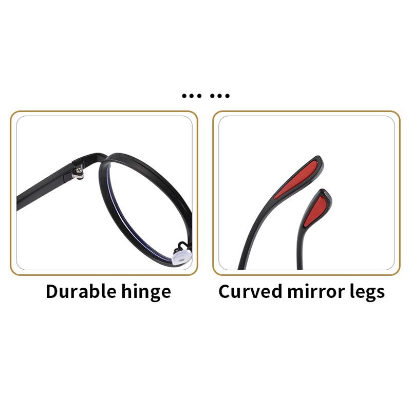 Dual Circle Retro Round Frame Reading Glasses Anti Blue Light Simple Elegant Eyewear for Middle-Aged Elderly