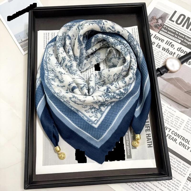 1PC Necklace French Style Magnetic Closure Gift Silk Scarf Luxury Painted Pattern Elegant Neck Scarf Versatile Multi-Color
