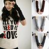 Women's Knitted Solid Fingerless Gloves Soft Warm Autumn Wrist Arm Long Mittens