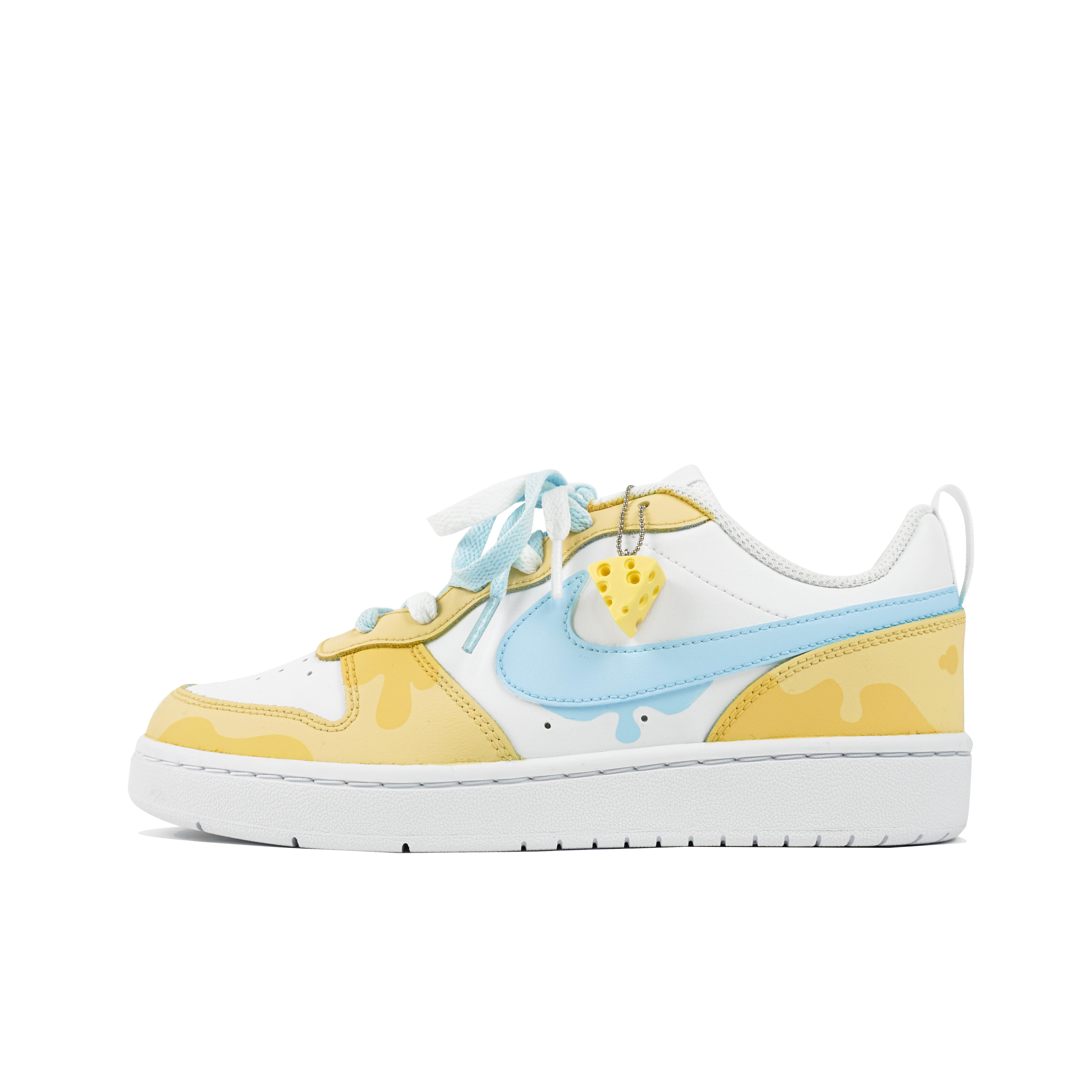 

Nike Court Borough 2 Miku Manufacturing Low top Skateboard Shoes GS White Yellow BQ5448-100(Team-) 38