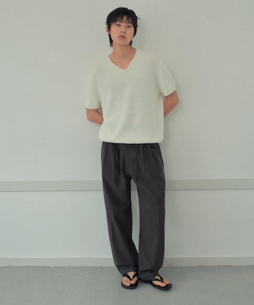 Wednesday Oasis Semi-Curved Twill Double-Pleat Pants_Charcoal(Wb6Pt12)