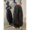 Four Season Women Loose Retro Jeans Tooling Wide-leg Loose Mopping Pants Hip-hop Hiphop Casual Pants