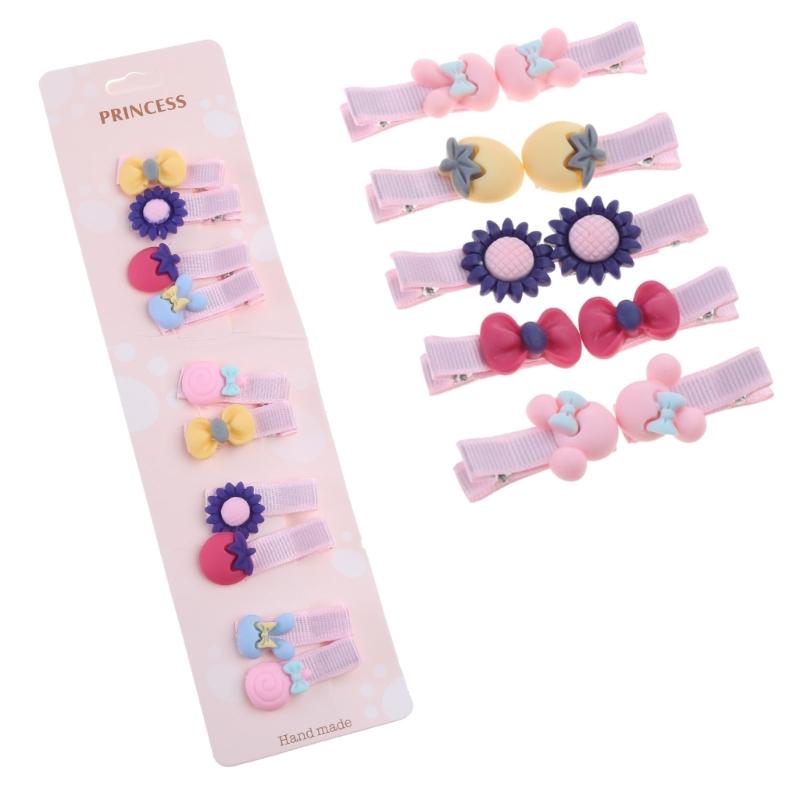 Hair Clips for Baby Girls 10PCS Non-Slip Candy Color Hairpins Cute Princess Hair Barrettes Set Toddler Sweet Headdress