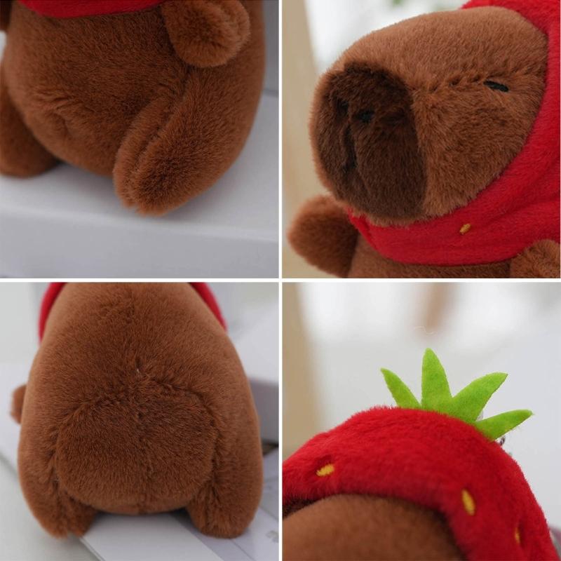 Stylish Capybara Keychain Stuffed Animal Keyring Ornament Adorable Plush Bag Pendant Accessories for Animal Lovers