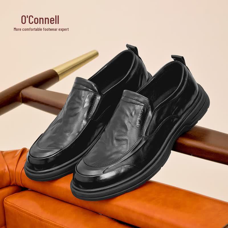 Aokang Men's Slip-On Cowhide Leather Casual Shoes