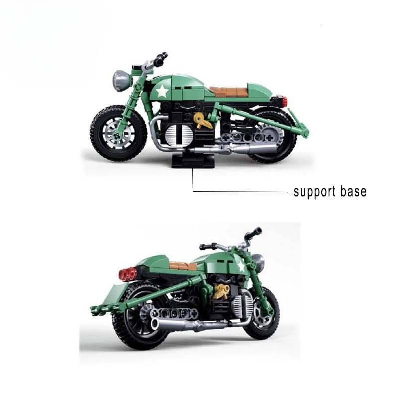 215pcs Green Motorcycle Puzzle Building Blocks Modeling Building Blocks Small Particle Building Building Blocks DIY Suitabl