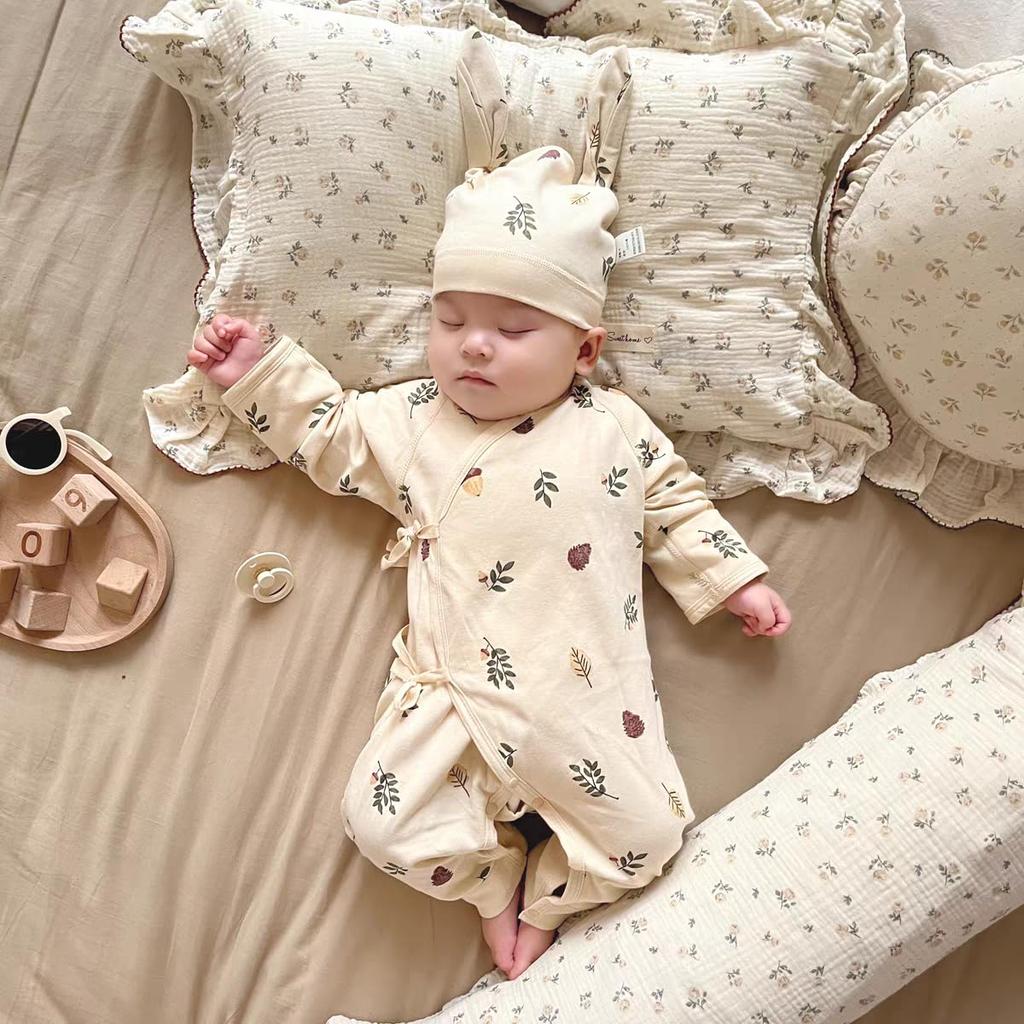 YIN OON Newborn Underwear Long Sleeve Front Baby Baby Baby Gift Bib Size 52 Clothes, Romper, Coverall, Opening, Clothes, Innerwear, Pajamas, Prep,