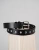 Black Leather Belt with ISSA Plus Eyelets
