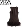Jnleaog New Fall Women's Clothing Fashion Wind French Style Design Silk Net Stitching Jumpsuit Type Dress