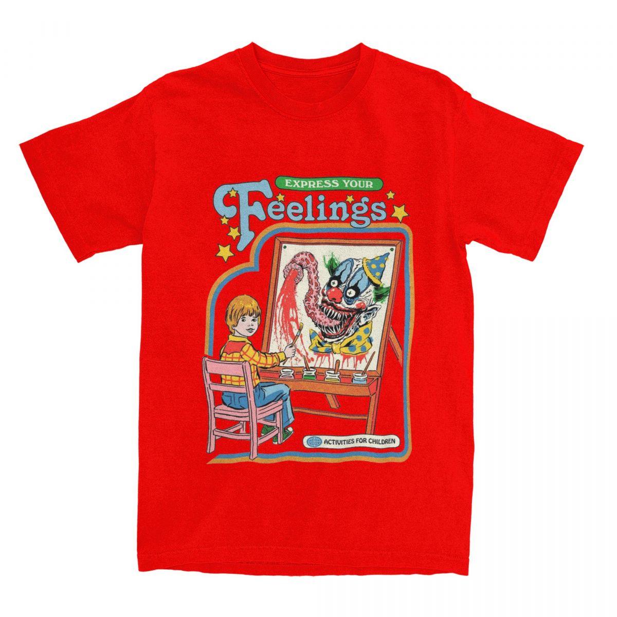 Unisex Womens Express Your Feelings Horror Art T Shirts Merchandise Creepy Artist Cotton Tshirt Clothing Awesome Tees New Arrival S
