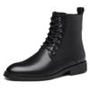 Martin Boots Men's Cowhide High-top Shoes Fashion Casual British Pointed Side Zipper Lace-up Leather Boots Chelsea Boots Men's