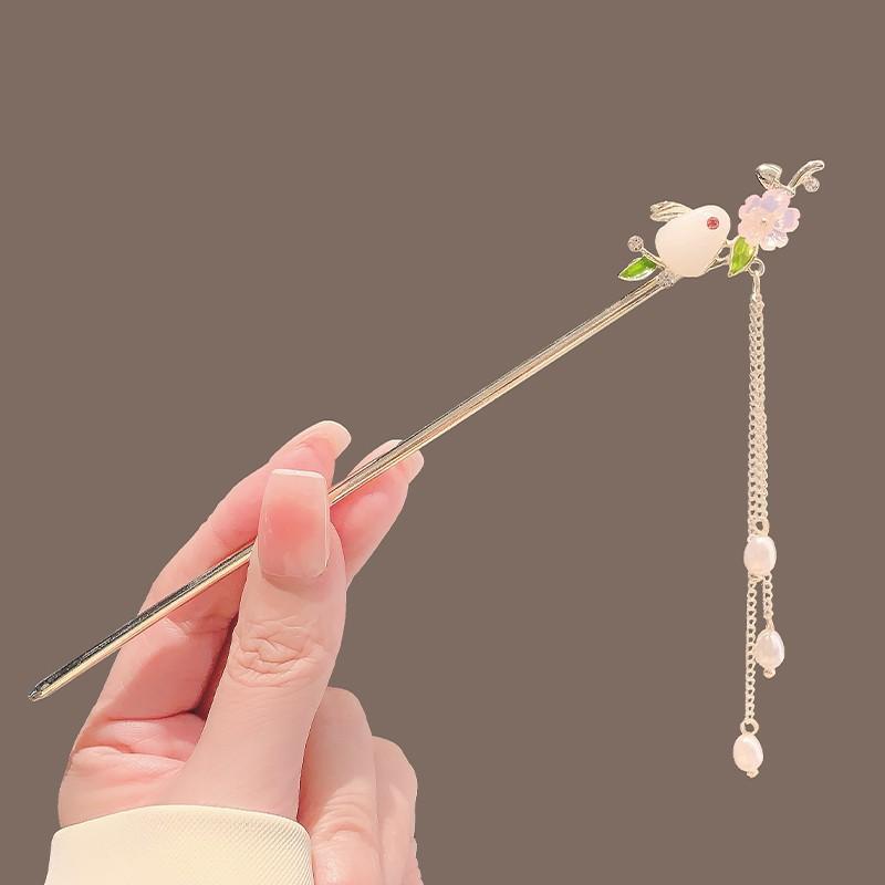 Chinese Style Phoenix Tassel Hairpin Step Shake Hanfu Cheongsam Hairpin Set Hairpin Headpiece Minimalist Modern Ancient Style