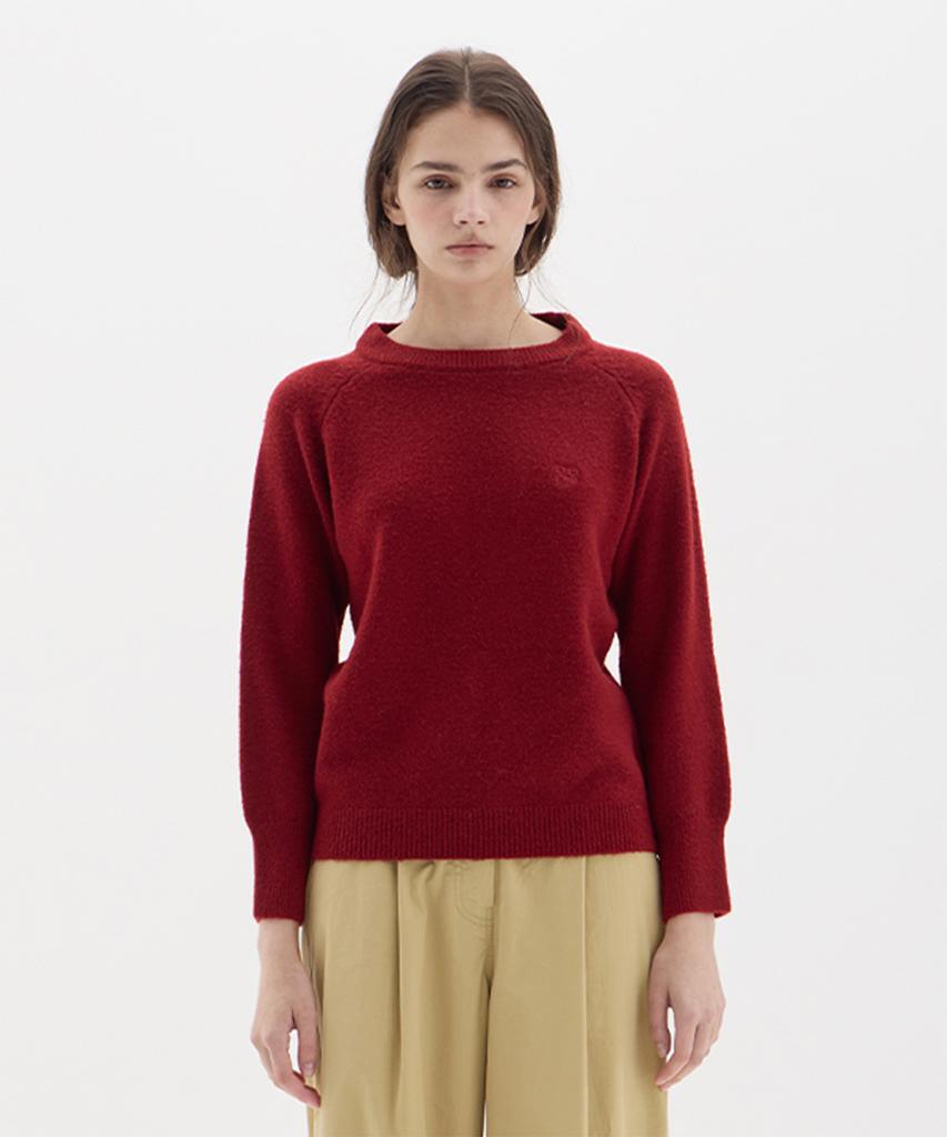 DANGLEDROP Dgdp Square Embroidered Round Knit_Red