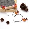 Japanese & Korean Style Flocked Coral Antler Ears Hair Clip for Christmas Photo Shoots