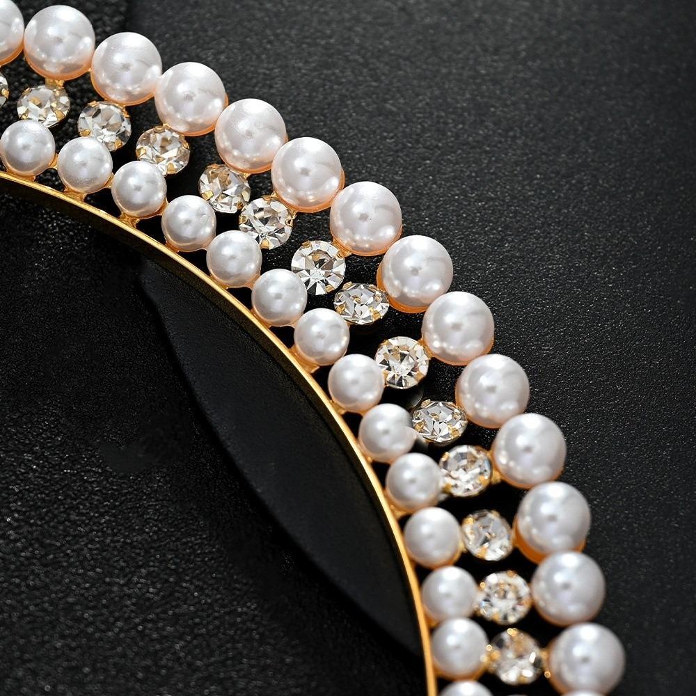 Elegant Pearl Headwear Exquisite European Hairband Hair Hoop Princess Crown Headband Women