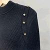 Women's One-piece Velvet Thick Long Sleeved Pullover Sweater with Semi High Collar Velvet Casual Long Sleeved Warm Knit Sweater for Autumn and Winter