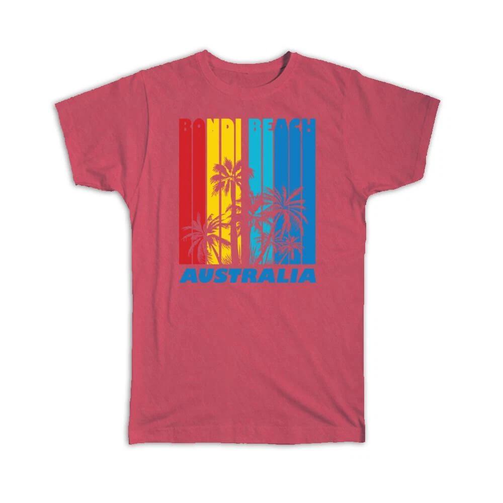Gift T-Shirt : Bondi Beach Australia Tropical Palm Tree Expat Country Tourism 2XL