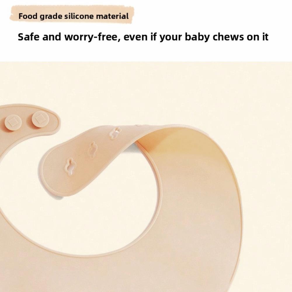Adjustable Strape Infant Bibs Silicone Saliva Towel New Baby Eating Bib Daily Use