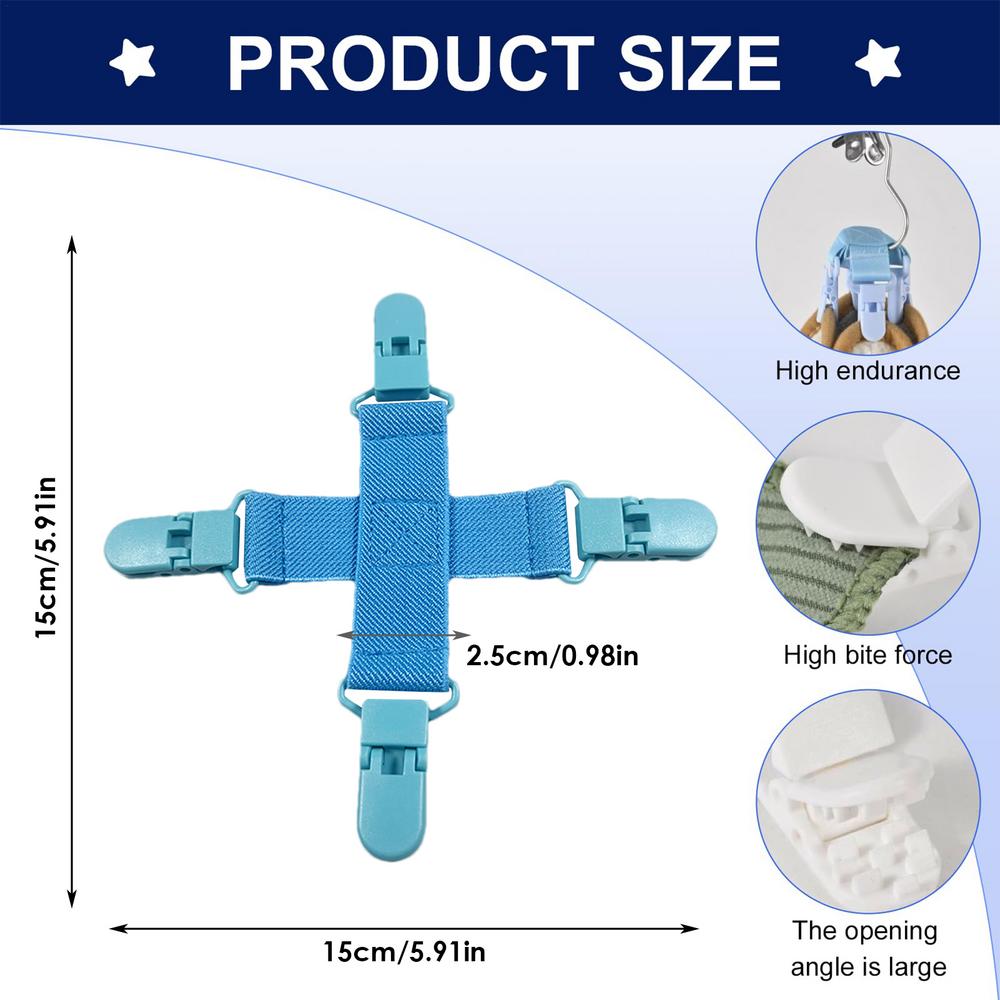 

1pc Bed Sheet Clips For Washer Bed Sheet Anti-Knot Clamps Duvet Cover Anti-Tangling Clips For Apartment Dwellers Elderly озеро синий
