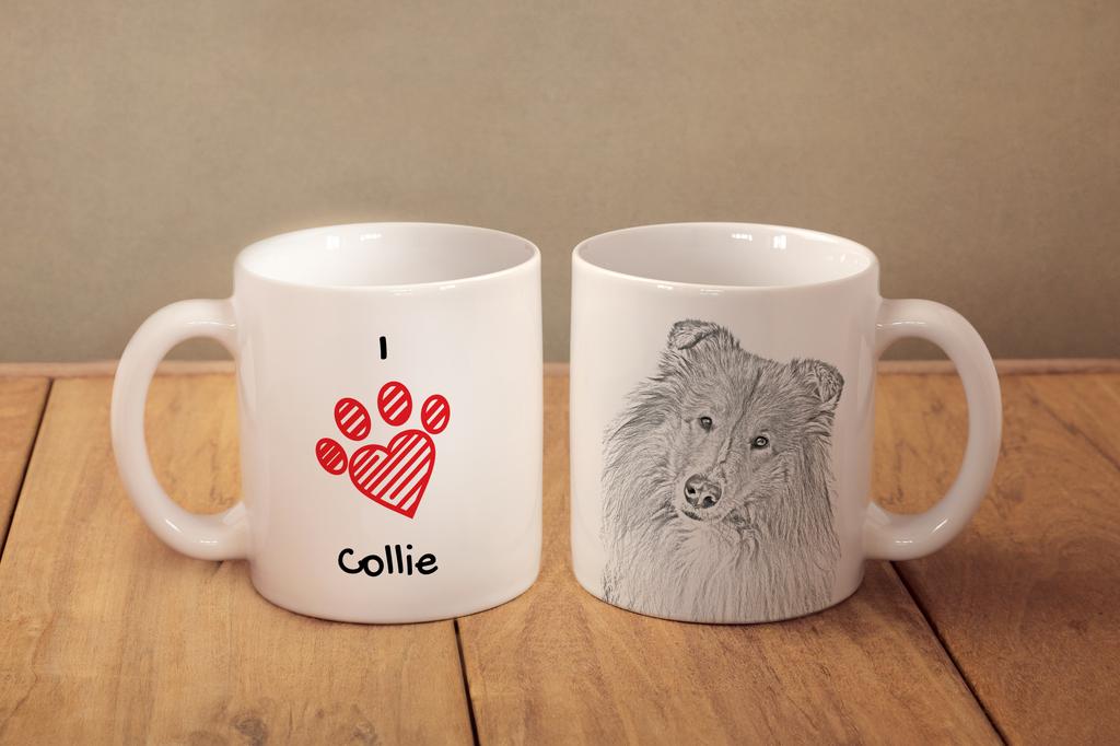 Collie szorstkowłosy, Collie długowłosy - kubek z psem, uroczy kubek z grafiką, prezent ze zdjęciem od marki Art-Dog
