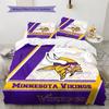 Ensemble de literie motif Minnesota Vikings Housse de couette Taie d'oreiller Décoration de maison Cadeau (1 housse de couette + 2 taies d'oreiller, sans garniture.)