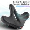 Selim de Bicicleta Vazado Couro Sintético Espesso Absorvente de Choque Assento de Bicicleta para Ciclismo