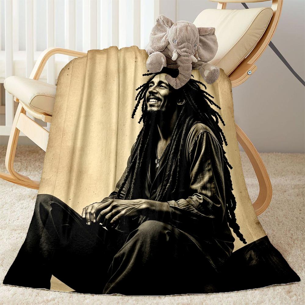 Bob Marley Reggae Legend Blanket Warmthful Decor Suitable For Office Chair Picnics Seaside Four Seasons Universal Stylish Decor