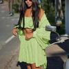 Fashion Loose Shirt Tube Top Shorts Three-Piece Suit Three Pieces Piece Shirt Set Shorts
