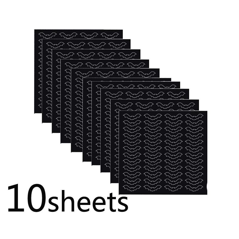 

10 Sheets 480pcs Mini Halloween Bat Stickers Black Cute Kawaii Halloween Sticker DIY Cup Stationery Sticker Home Halloween Decor 1.9cm 0.75inch