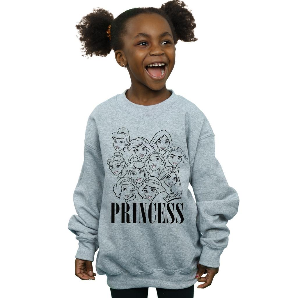 Disney Girls Princess Multi Faces Sweatshirt