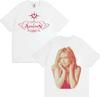 T-shirt Stampata Double Sided di Addison Rae Uomo Donna Punk Harajuku Cotone Puro Girocollo Y2K Manica Corta