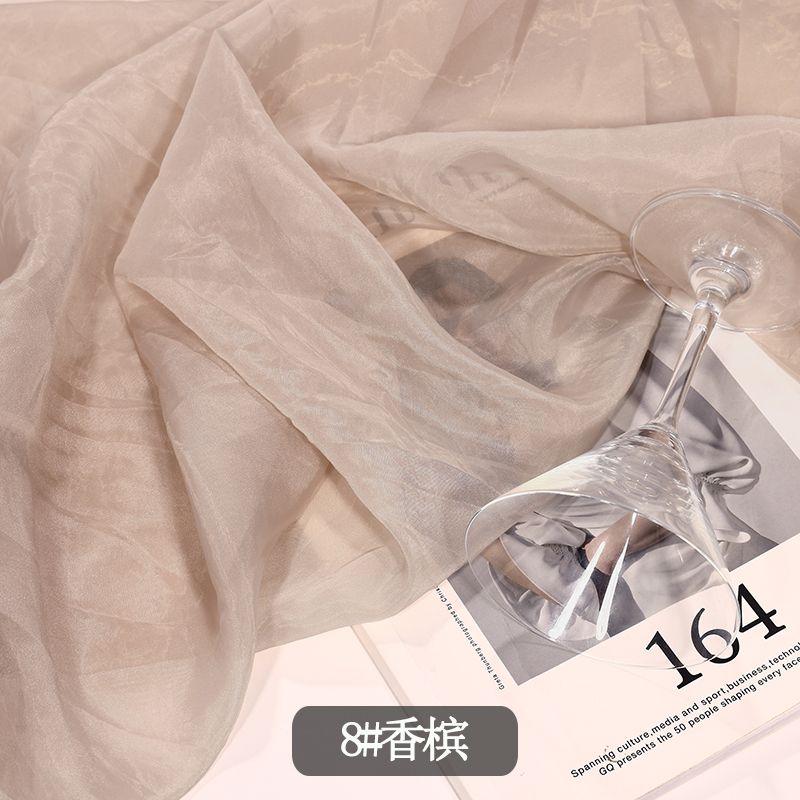 Skin-friendly Organza Fabric Per Meter for Clothes Skirts Dresses DIY Sewing Summer Translucent Soft Cloth Needlework Thin Plain