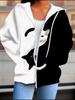 Cat 3D Printed Hooded Cardigan Plus Size Autumn Winter Retro