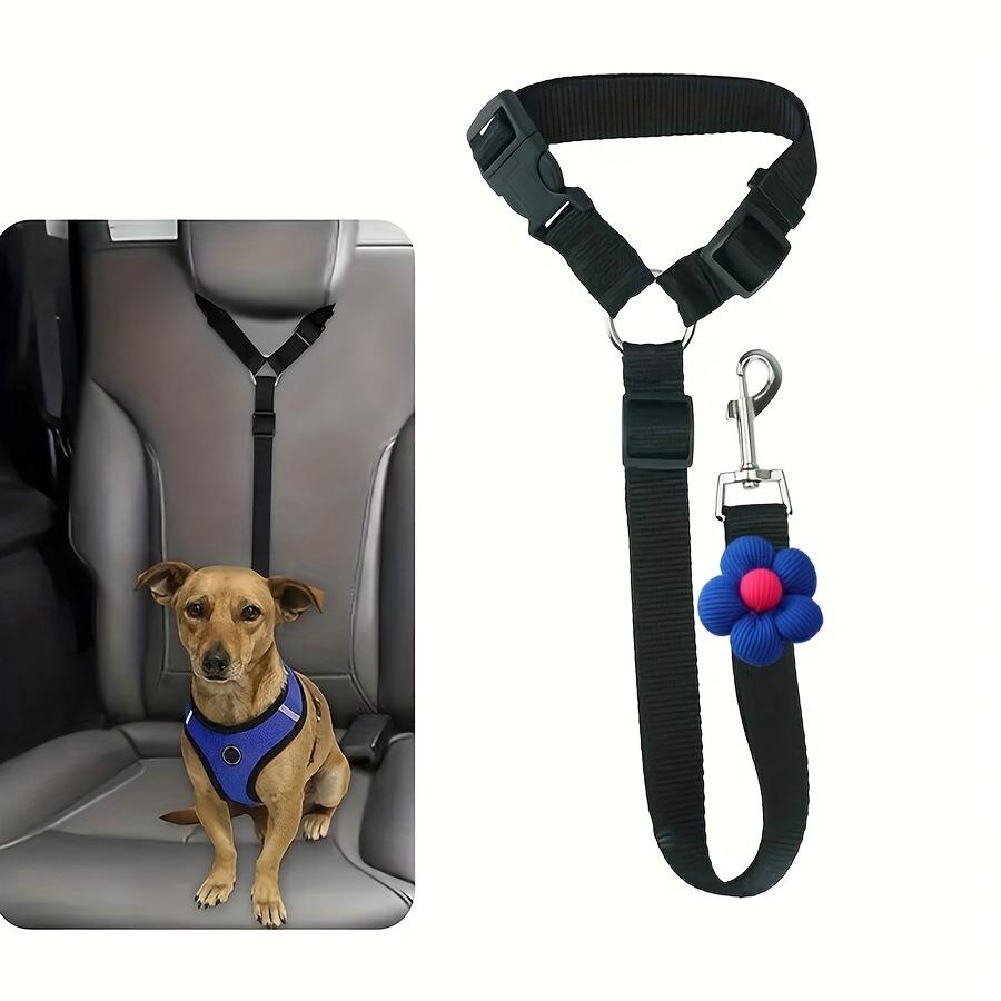 Adjustable Pet Safety Seatbelt Leash for Dogs and Cats - Convenient Car Headrest Tether, Retractable Pet Lead for Home Travel