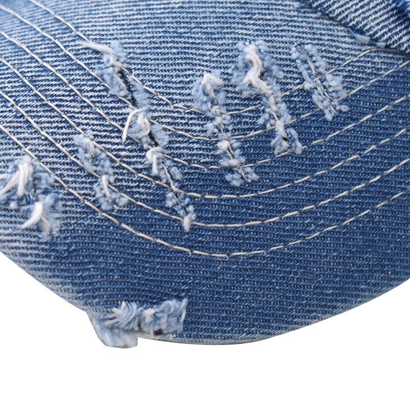 Outdoor Sun Shade Washed Denim Hat for Men Snapback Trucker Hats Women Worn Hole Baseball Cap