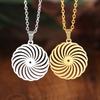 New Geometric Round Spiral Pendant Necklace Niche Necklace Clavicle Chain Jewelry