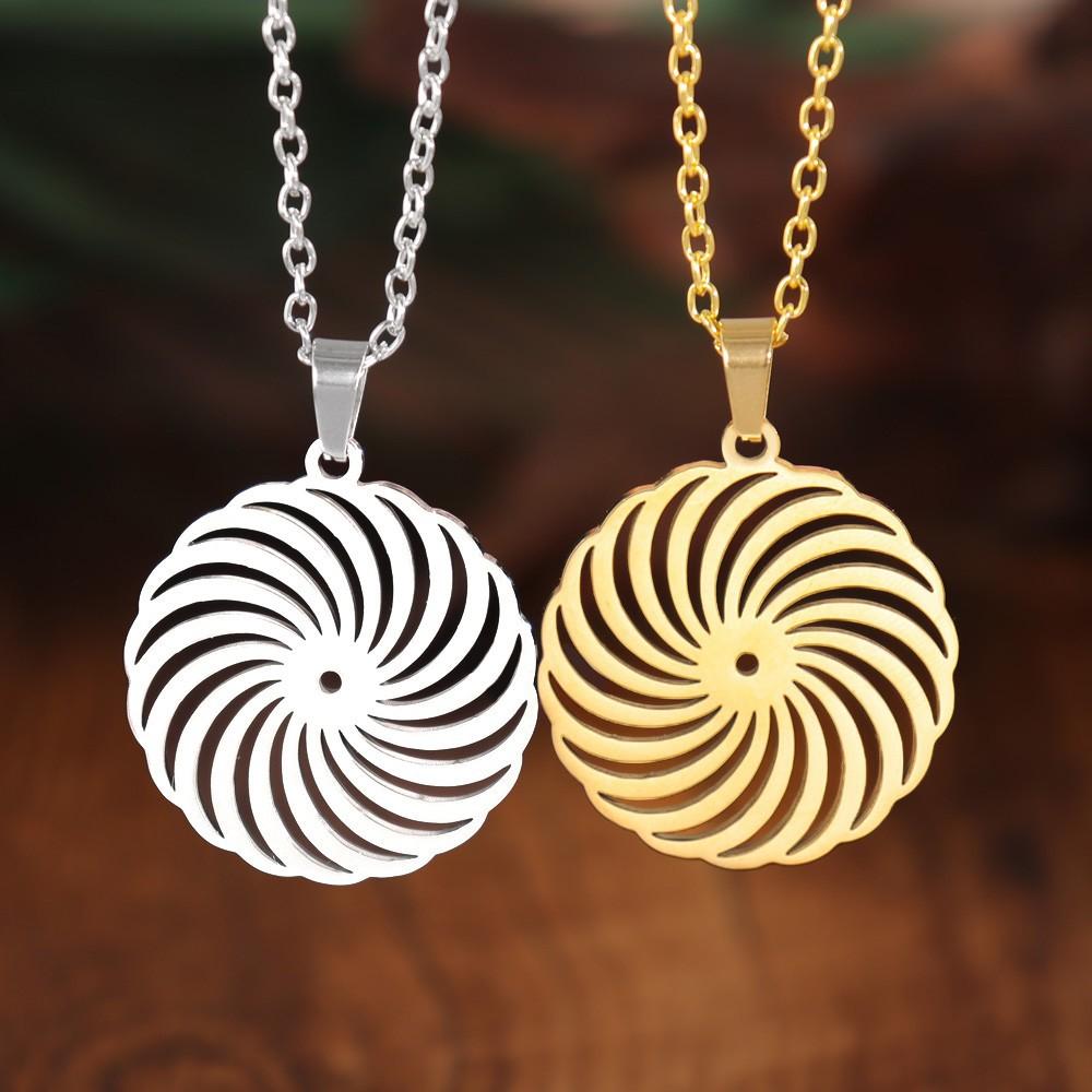 New Geometric Round Spiral Pendant Necklace Niche Necklace Clavicle Chain Jewelry