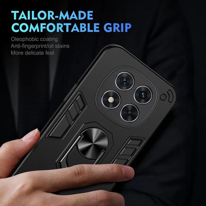 For Mi Poco X6 X7 Pro 5G Case Shockproof Armor Magnetic Holder Ring Case For Xiaomi Mi POCO C75 C61 F6 Lens Protect Cover