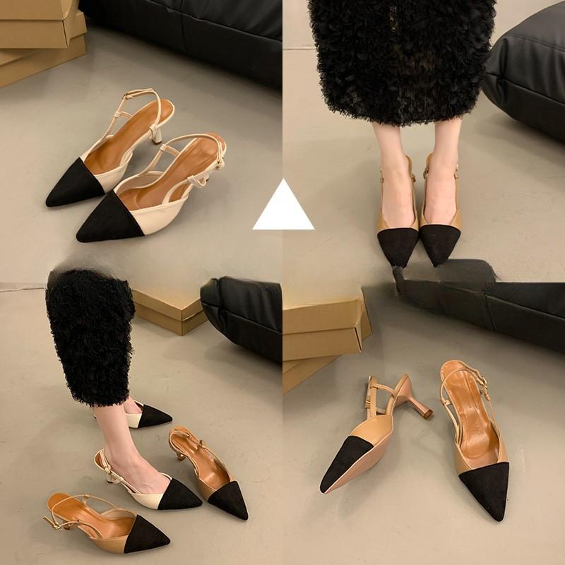 New Style of Flip-flops and Sandals Single Shoes with Thin Heels and One-strap High Heels